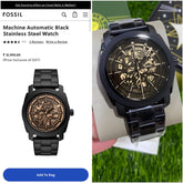 Fossil ME 3253 automatic open heart black